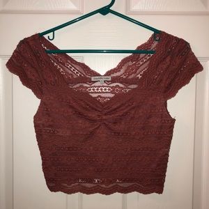 Charlotte Russe Lace Crop Top